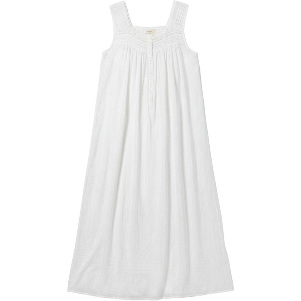 Victorian Edwardian White 100% Cotton Sleeveless Nightgown Crochet Lace Maxi XL
